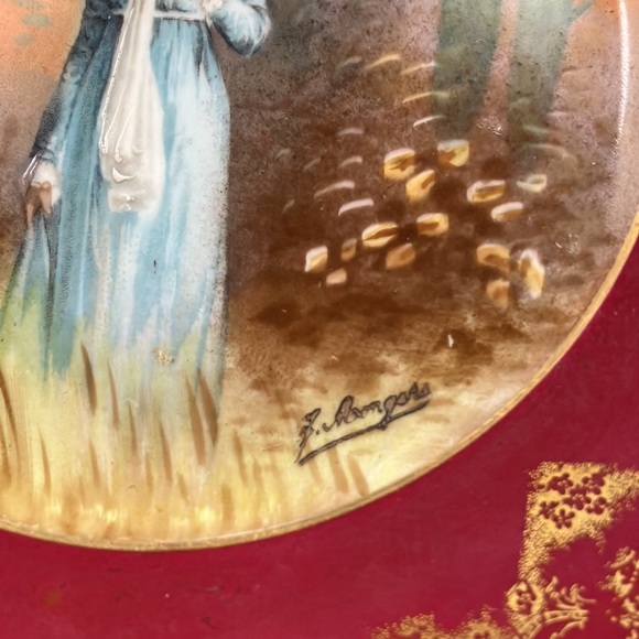 Antique Vintage Set/2 Plates - "Sevres" Portrait Plates - Picture 9 of 16